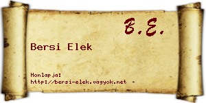 Bersi Elek névjegykártya